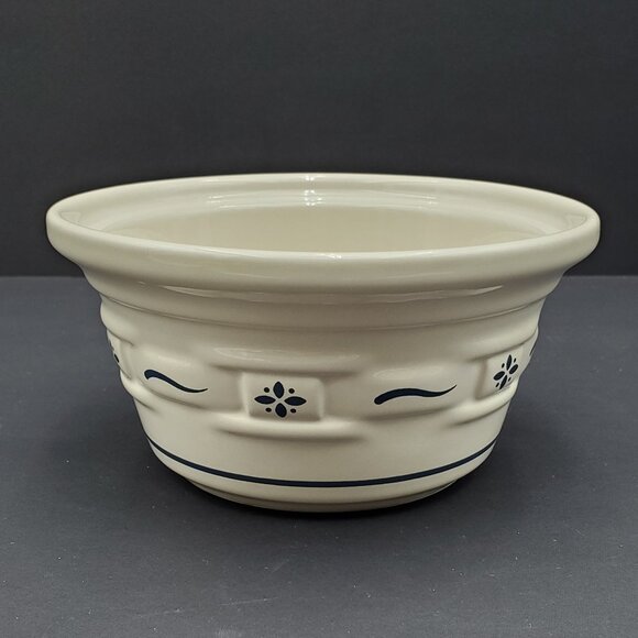 Longaberger Woven Traditions Classic Blue Butter Tub Lid Round Lidded Dish Bowl - Picture 6 of 7